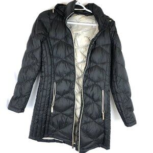 Michael Kors Wo’s Packable Down Fill Black Quilted Coat Size S (Broken Zipper)